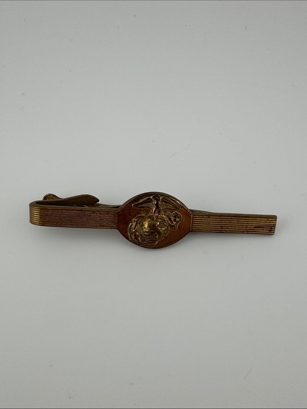 Vintage SWANK Vietnam-era Bronze-Tone USMC Tie Clip